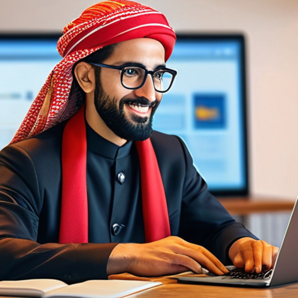 디지털 노마드를 위한 교육 및 트레이닝 - **Prompt 1: Skill Development & Focused Learning**
    "A young Arab professional, male or female, i...