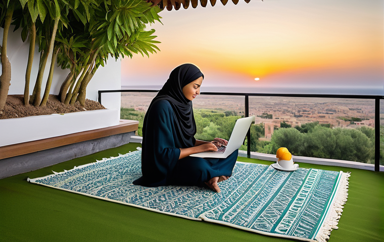 디지털 노마드를 위한 교육 및 트레이닝 - **Prompt 1: Skill Development & Focused Learning**
    "A young Arab professional, male or female, i...