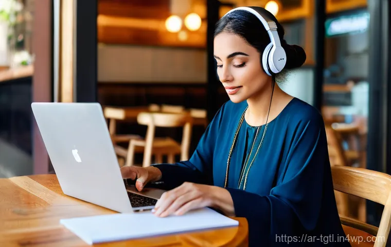 디지털 노마드의 생활 습관 변화 - **Prompt:** A diverse young adult, dressed in modest, contemporary smart-casual clothing (e.g., a lo...