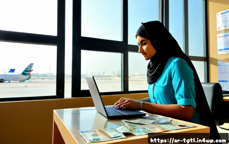 디지털 노마드의 해외 진출 전략 - Photorealistic digital nomad strategy scene in a bright modern coworking space in Dubai, Arab profes...
